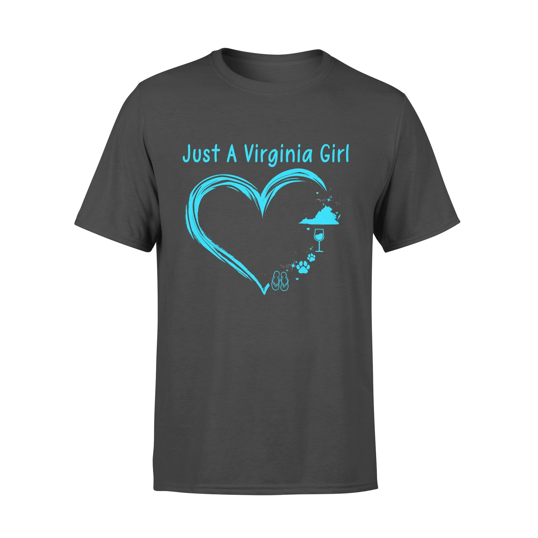 Just A Virginia Girl Love Flip Flops Wine Dog – Premium T-shirt