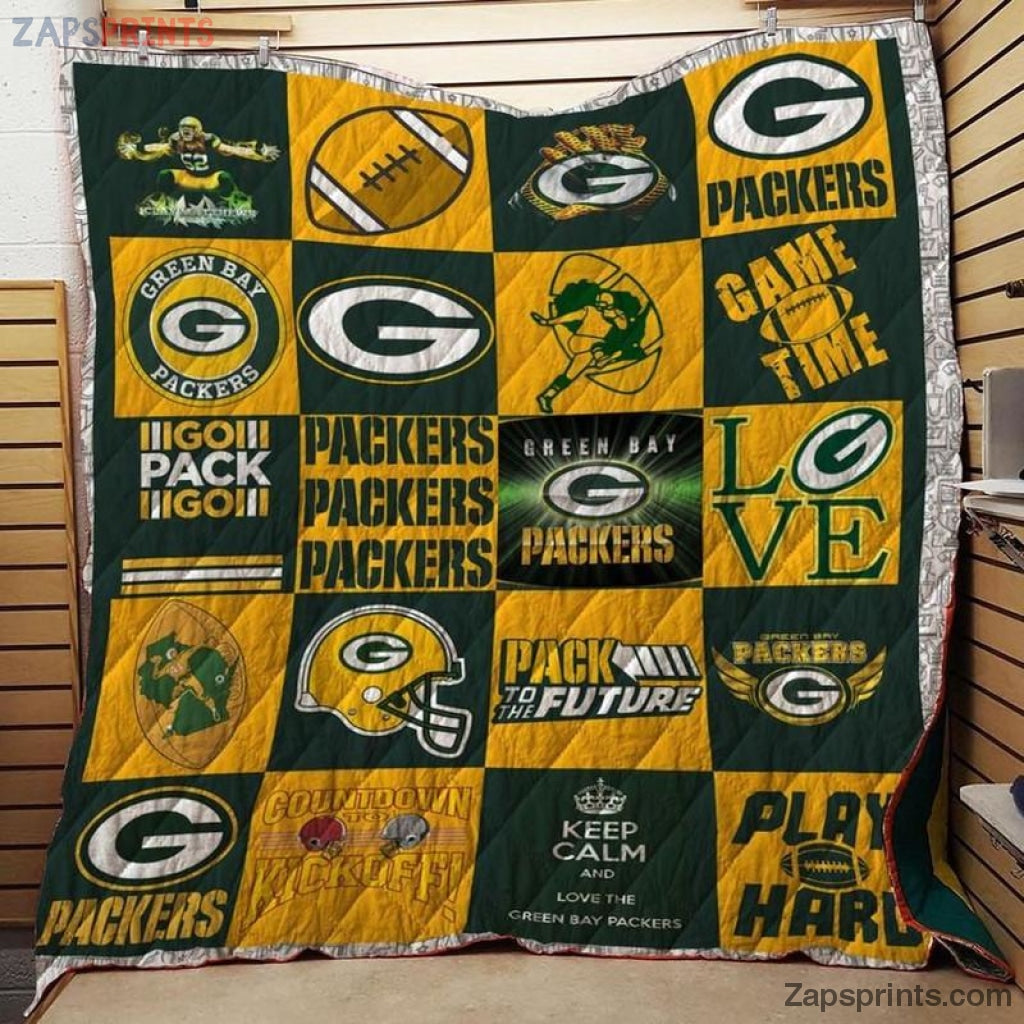 Green Bay Packers Play Hard V5 3D Printing Quilt Gift For Fan Football Lovers