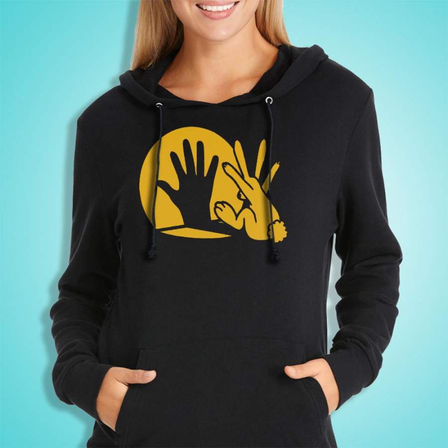 Rabbit Shadow Puppet Women’S Hoodie