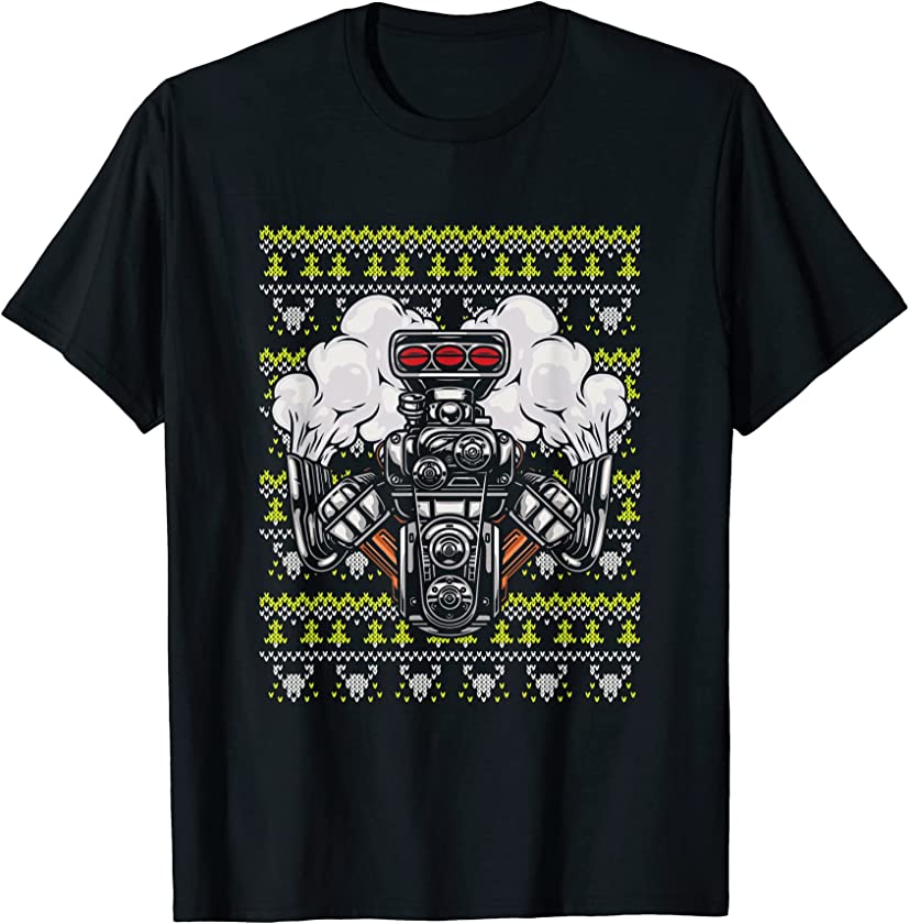 Ugly Christmas X-Mas Hotrod Driver Santa Claus New Year Car T-Shirt