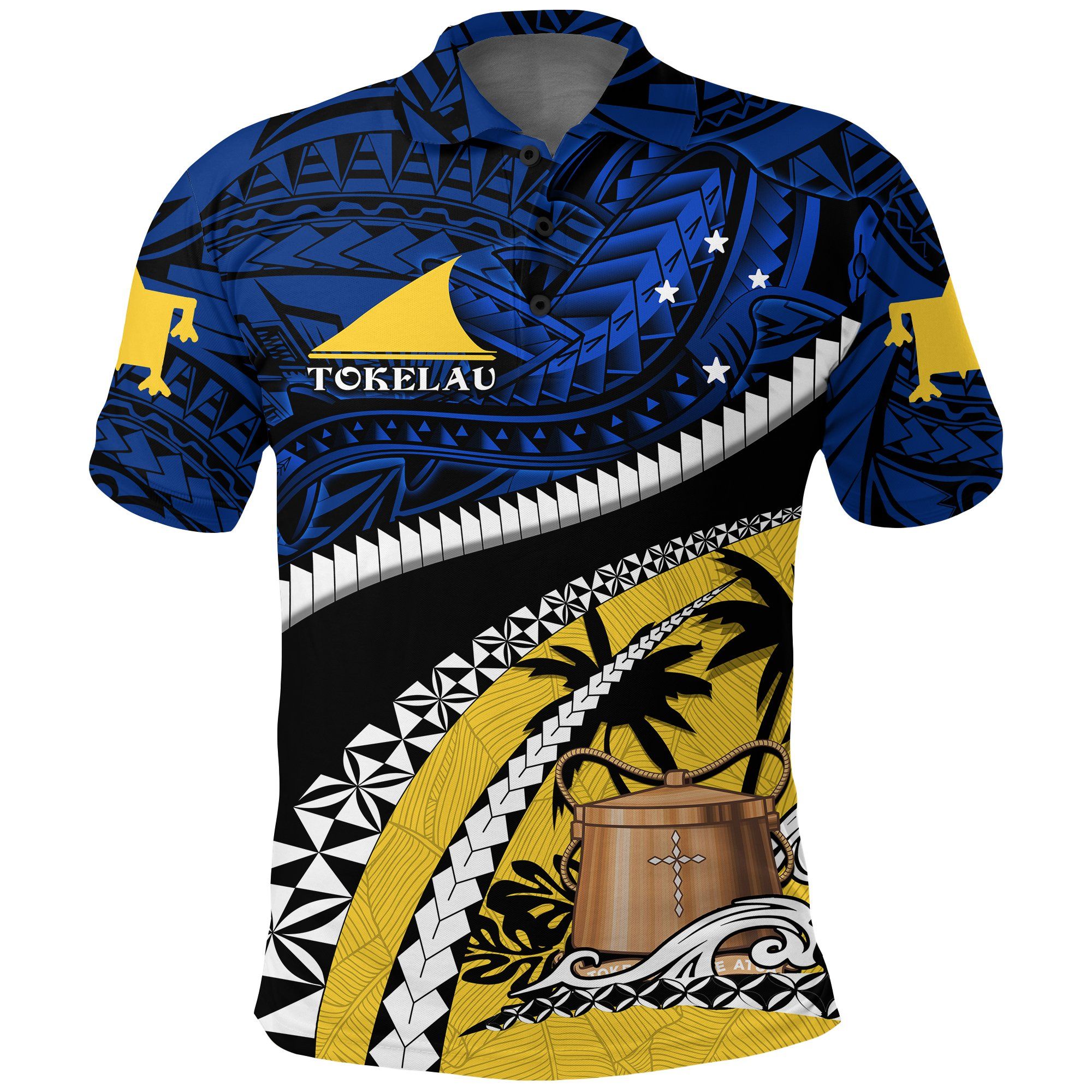 Tokelau Polo Shirt Polynesian Shark Tattoo K4