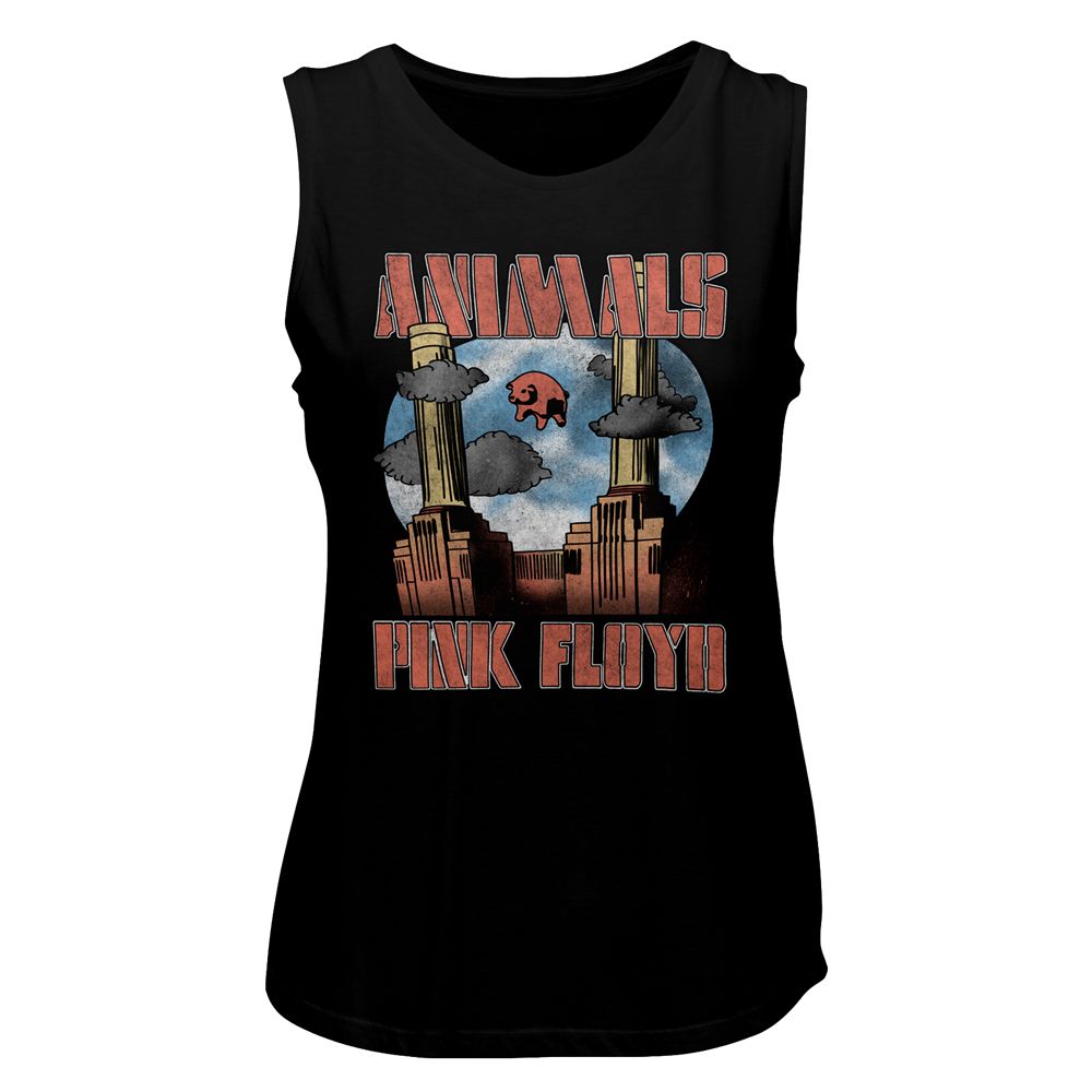 Pink Floyd-Animals-Black Ladies Muscle Tank