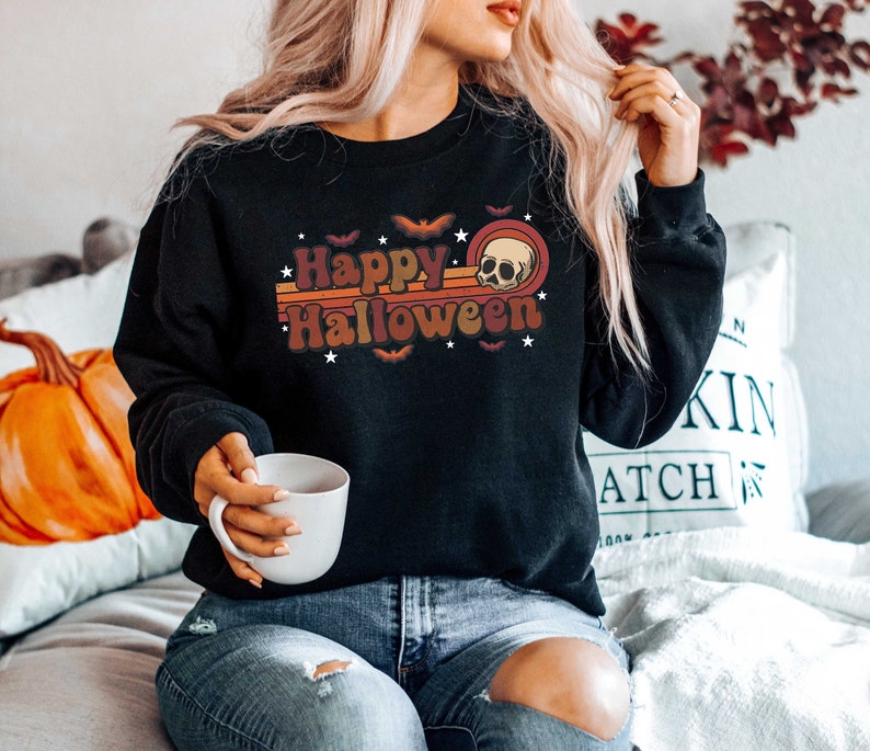 Happy Halloween Funny Sweatshirt All Over Print Sweatshirt For Women Sweatshirt For Men