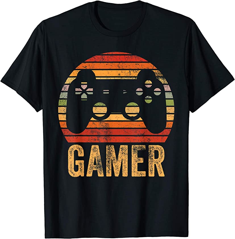 Vintage Retro Gamer Video Game Player Boys Teens Men Gift T-Shirt