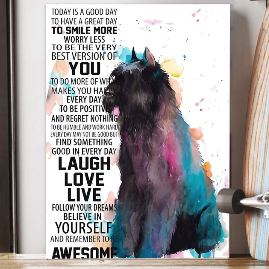 Remember To Be Awesome Graphic Design Gift For Bouvier des Flandres Lovers Poster