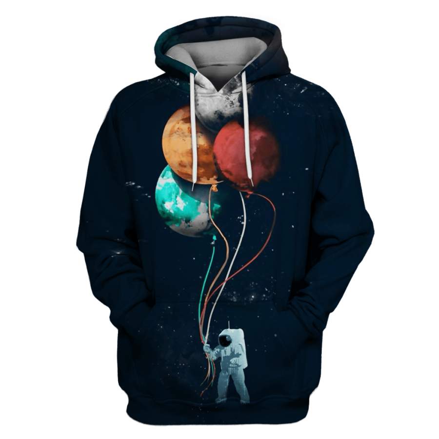 Astronaut with four planets in the space Custom T-shirt – Hoodies Apparel