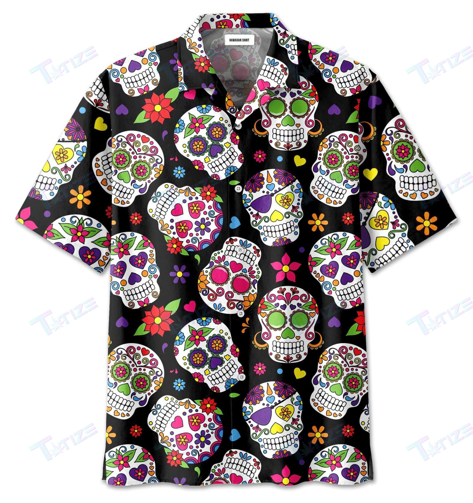 Sugar Skull Tropical Full Printings All Over Printed Hawaii Shirt Size S Ha66103