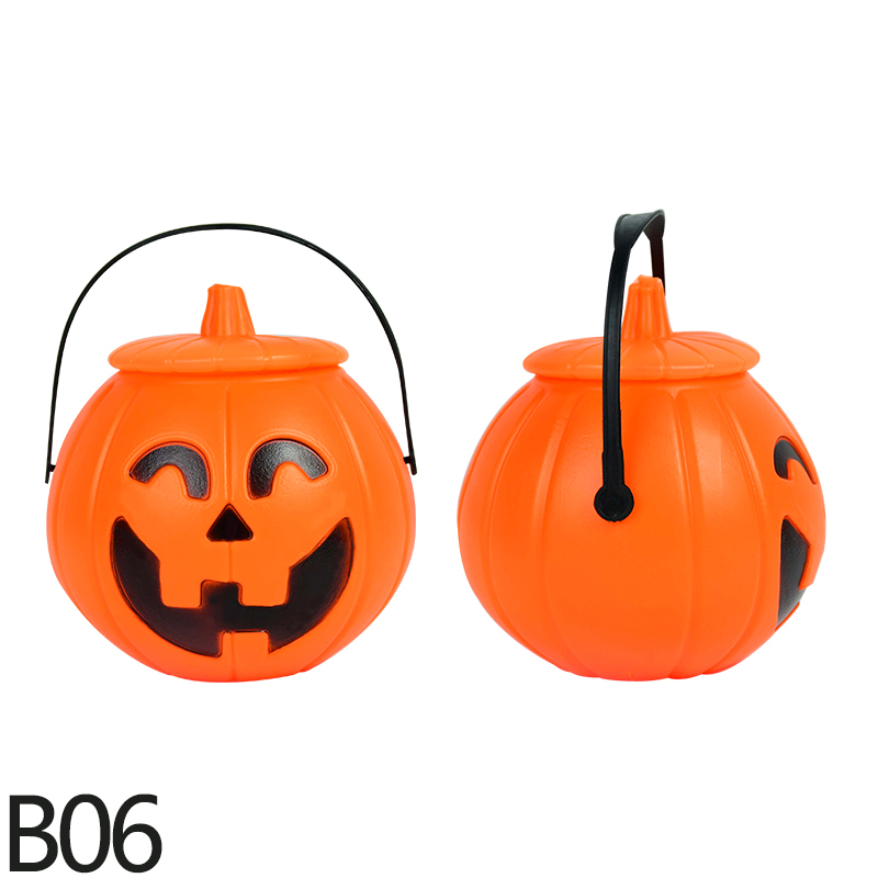 1/3Pcs Halloween Pumpkin Bucket Portable Plastic Candy Cookies Holder Basket For Kids Trick Or Treat Halloween Party Decor Props alx