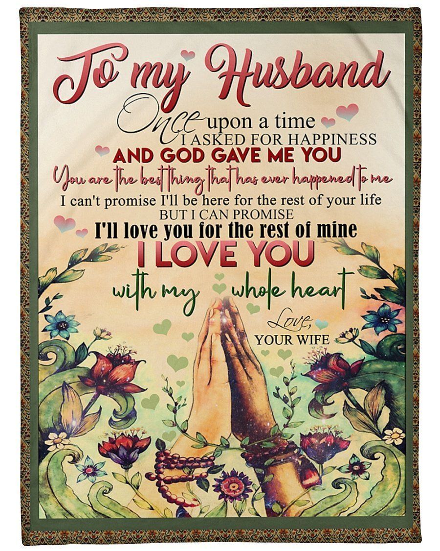 To My Husband I Love You With My Whole Heart,Soft Blanket, Fleece Blanket,Gift For Husband Home Decor Bedding Couch Sofa Soft And Comfy Cozy