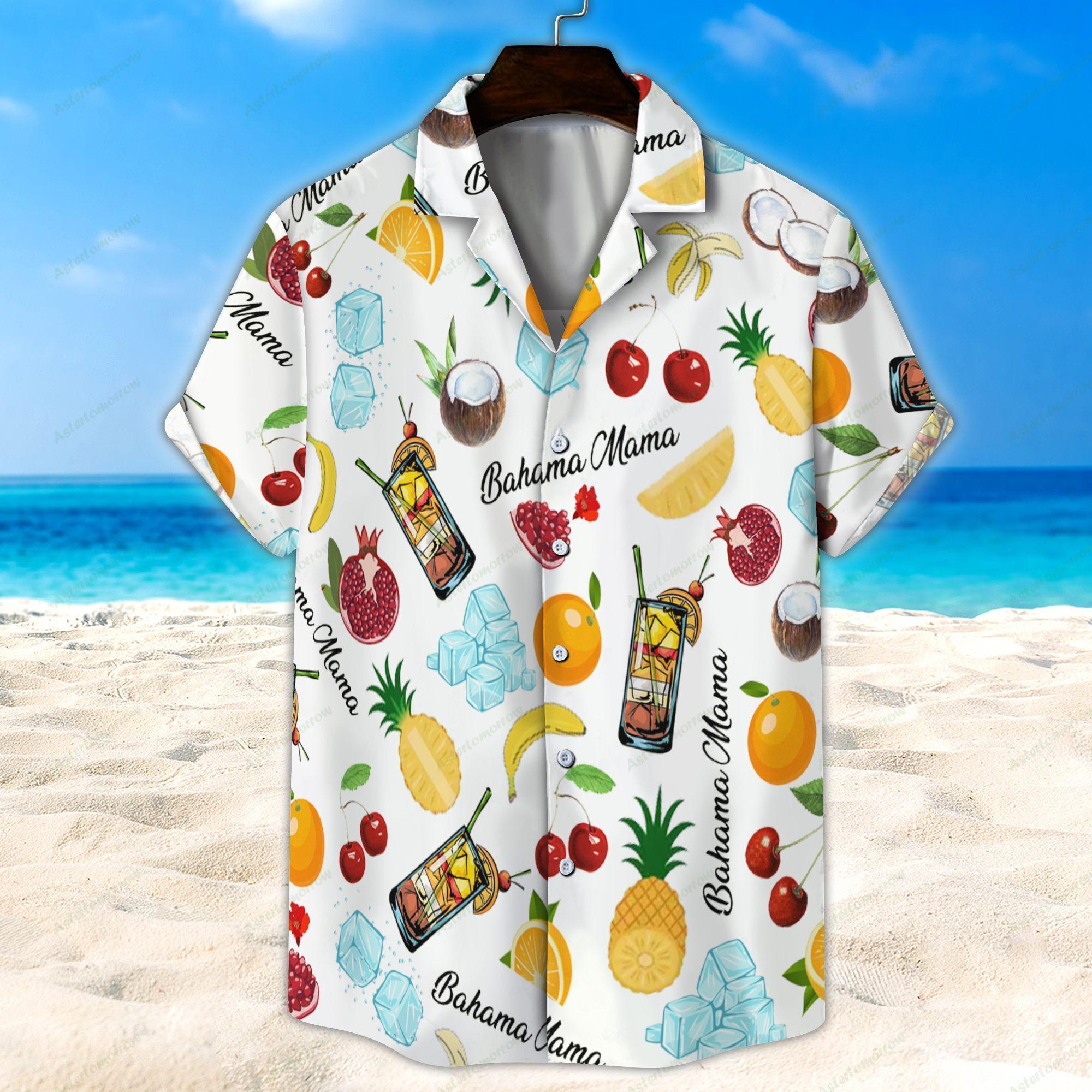 Bahama Mama Cocktail White Unisex Hawaiian Shirt Beach Hawaiian Ha11842