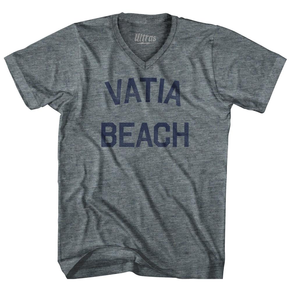 American Samoa Vatia Beach Adult Tri-Blend V-neck Vintage T-shirt