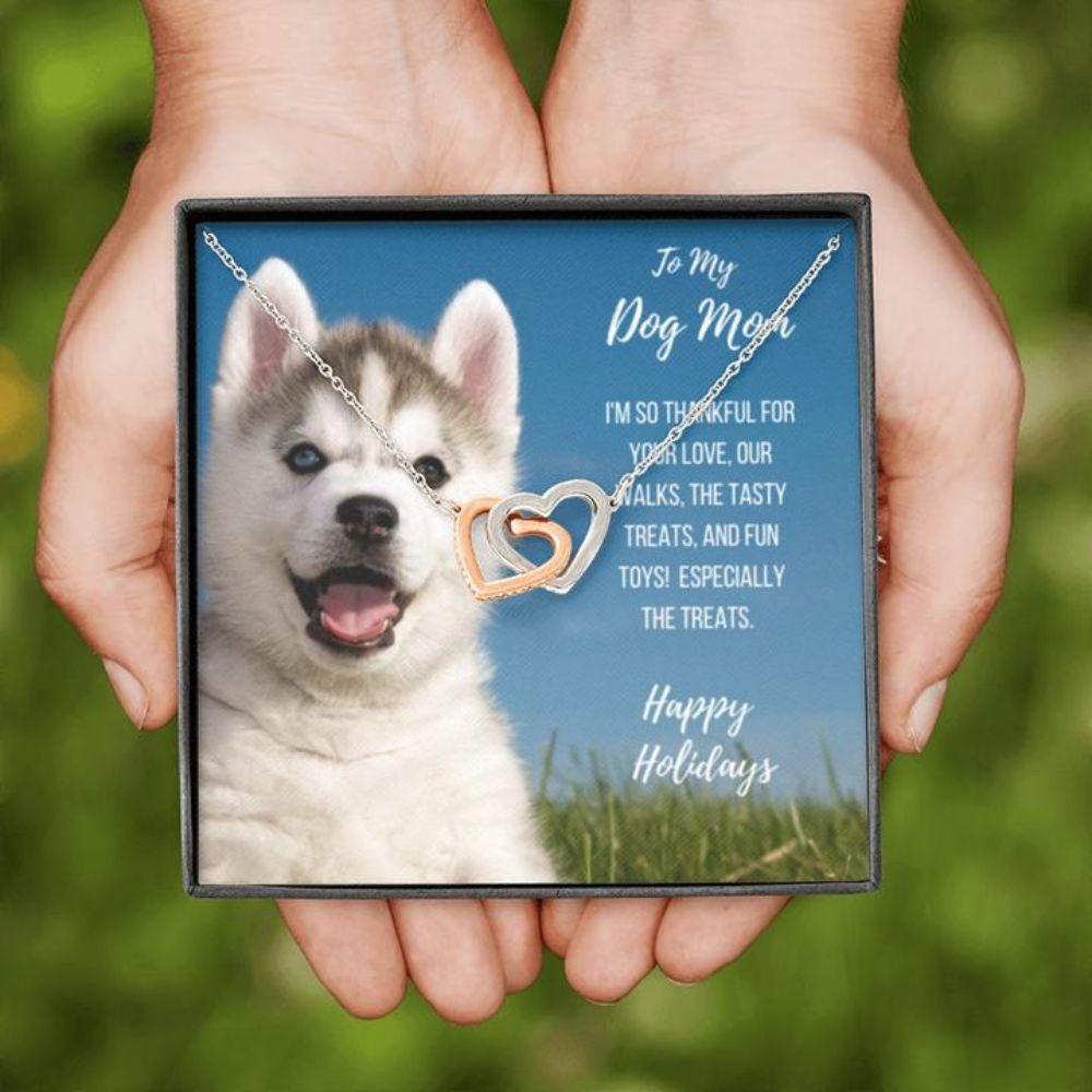 Gift For Husky Dog Mom – Mother Two Hearts Necklace 0921