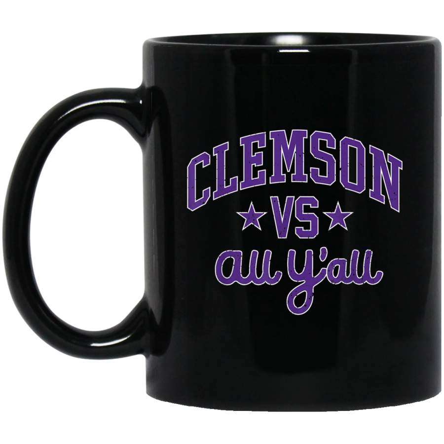 Clemson Vs. All Y’all Vintage Distressed Retro Tiger Gift Black Mug