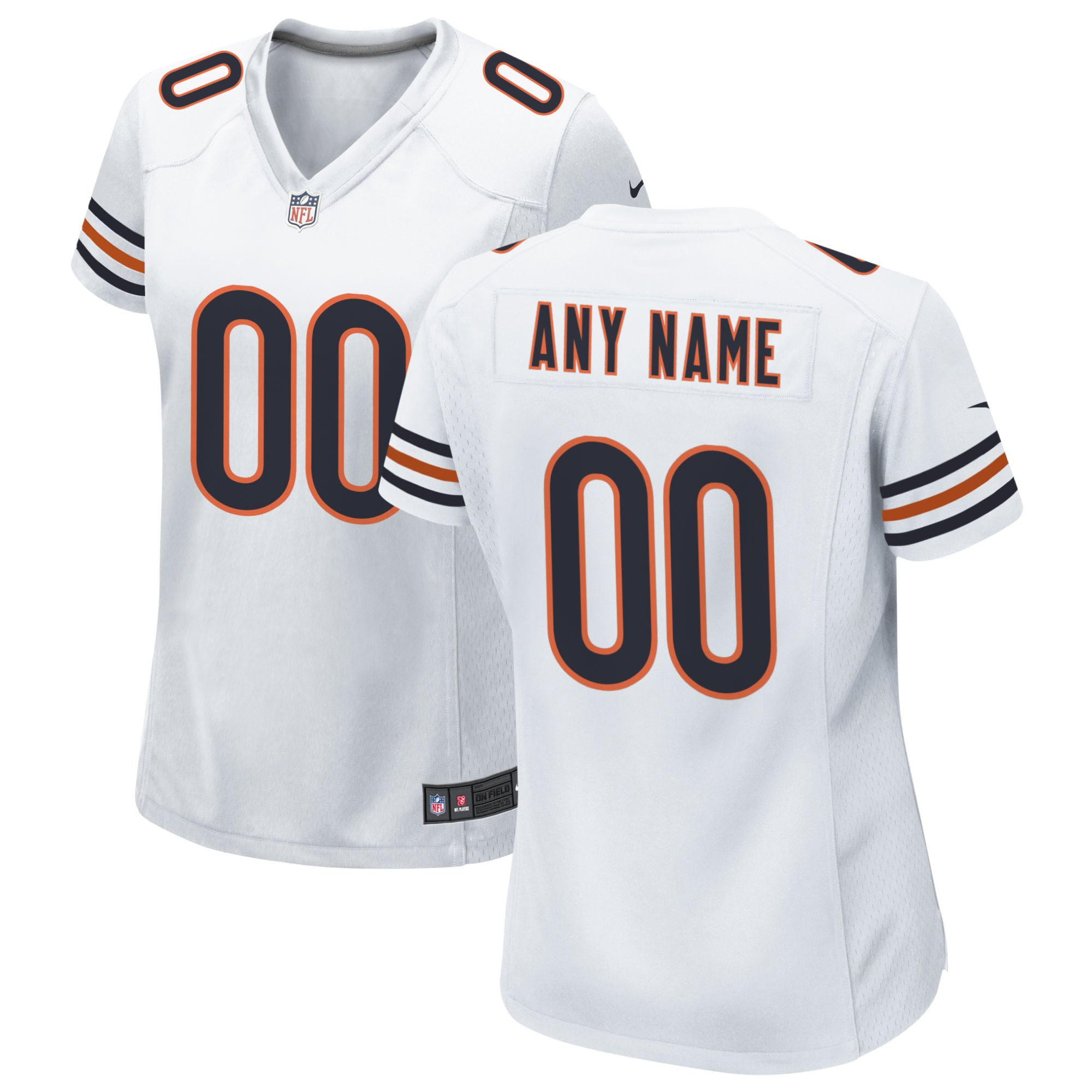 Chicago Bears Womens Custom Game Jersey – White Custom Jerseys NFL