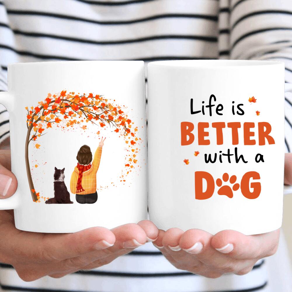 Personalized Fall Season All A Girl Needs A Dog For Dog Lovers – Mug