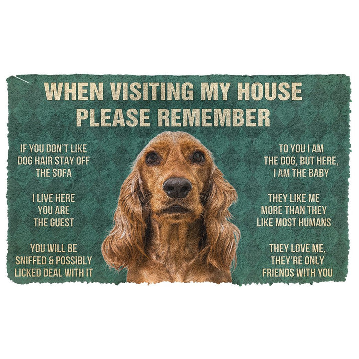 Waybackapparel Please Remember Cocker Spaniel Dogs House Rules Custom 3D Doormat