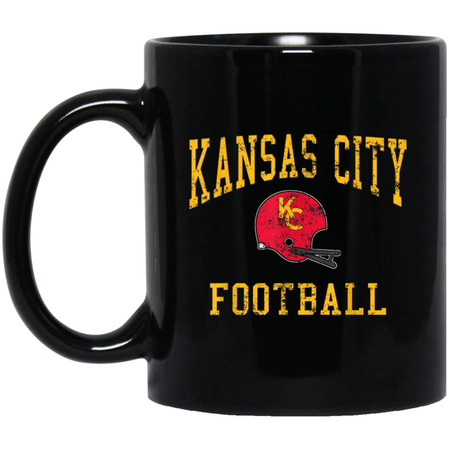 Vintage Kansas City Football OldSchool Retro KC Helmet Mug