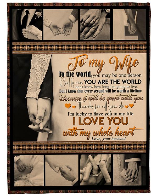 To My Wife Thanks For All You Do Fleece Blanket Gift For Family,Birthday,Wife,Couple,Gift Home Decor Bedding Couch Sofa Soft And Comfy Cozy