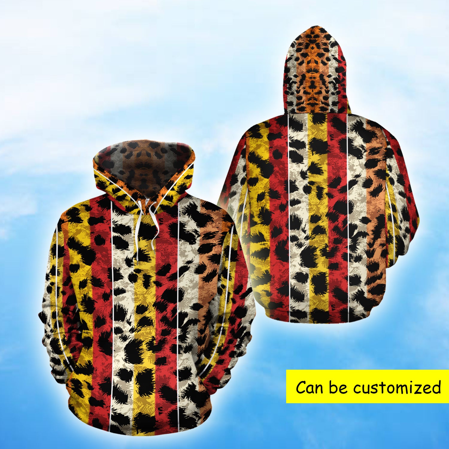 Basotho Leopard Skin Hoodie | All Over Hoodie S – 5Xl