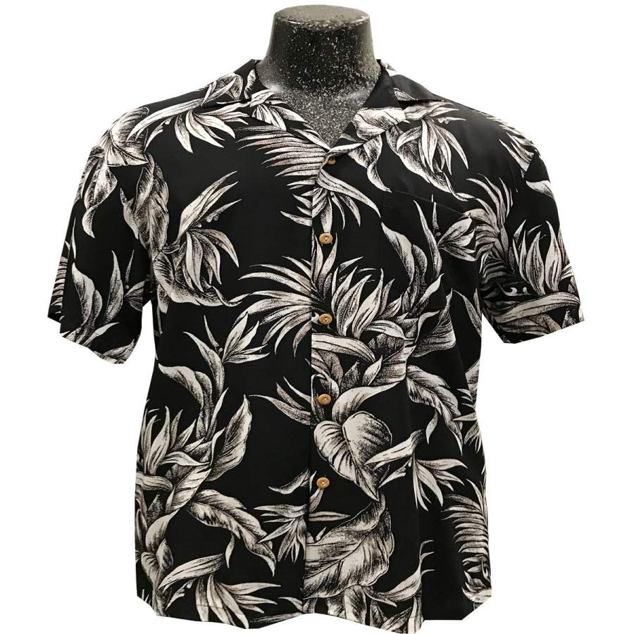 Paradise Jungle Black Hawaiian Shirt - Pinotee Store