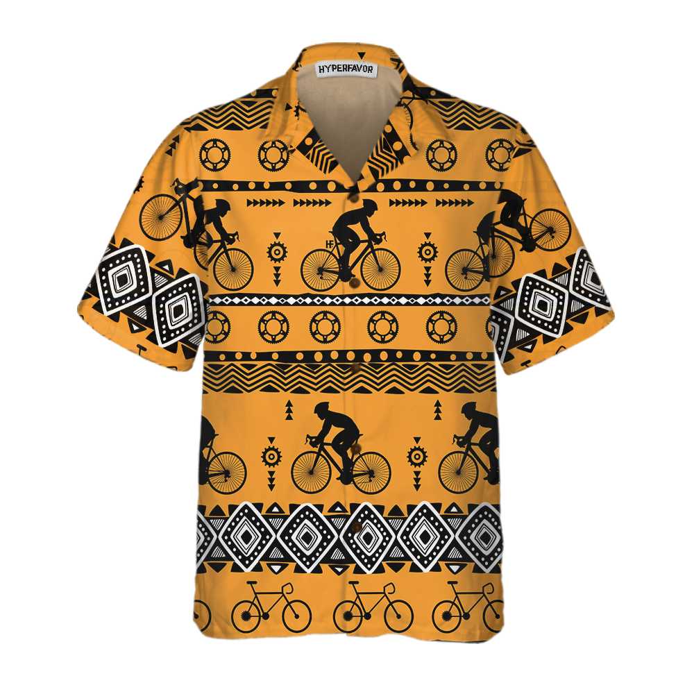 Cycling Tribal Pattern Hawaii Shirt For Men Vintage Bicycle Best Gift Bikers Ha952