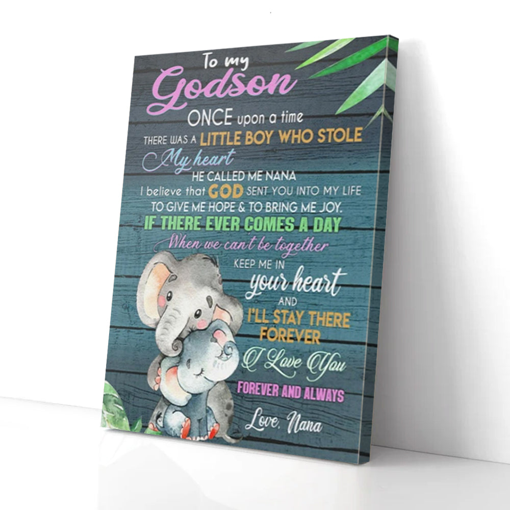 Bestieship To My Godson Nana Elephant Canvas Prints