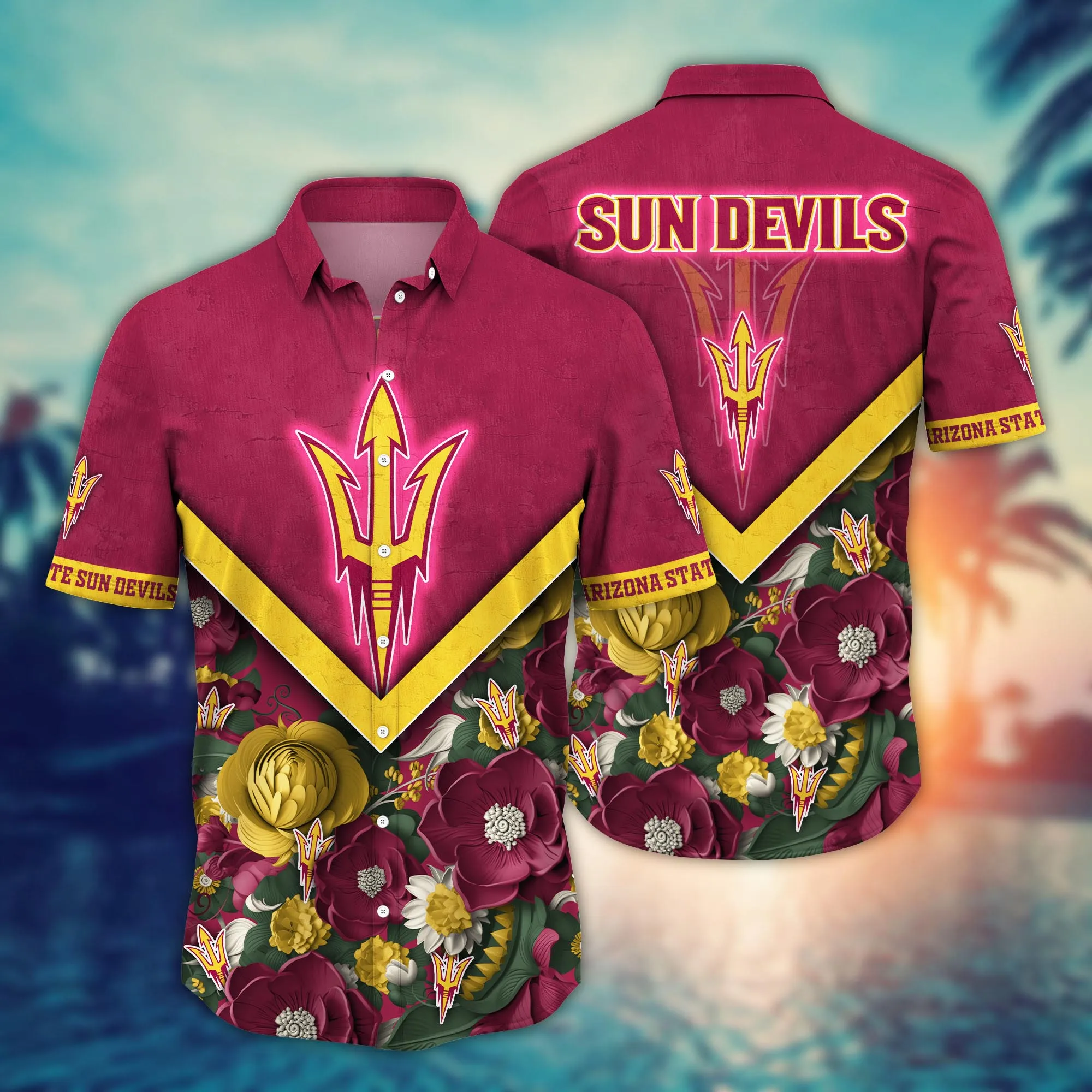 Arizona State Sun Devils NCCA Hawaiian Shirt Custom Ceiling Fans Aloha Shirt