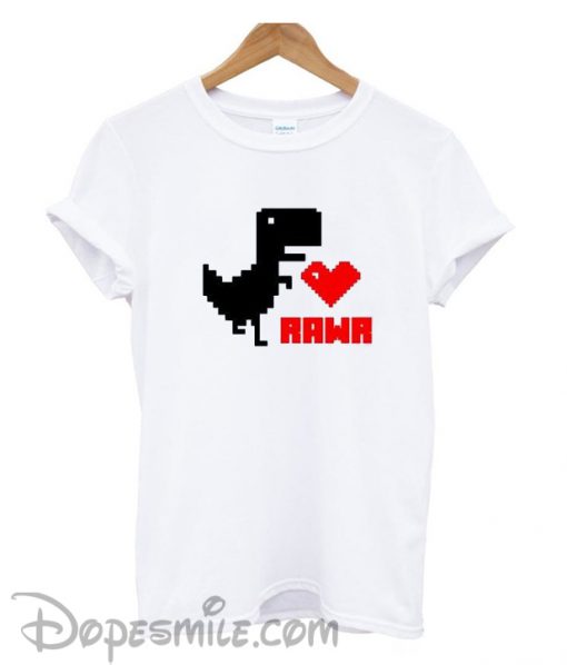 Valentine’s Day Iron On Rawr Minecraft cool  T-Shirt