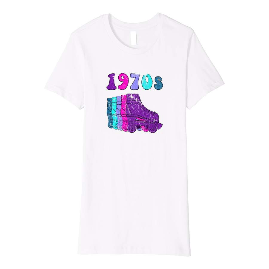 70s Roller Skates Derby Disco Retro Vintage Tee Shirt