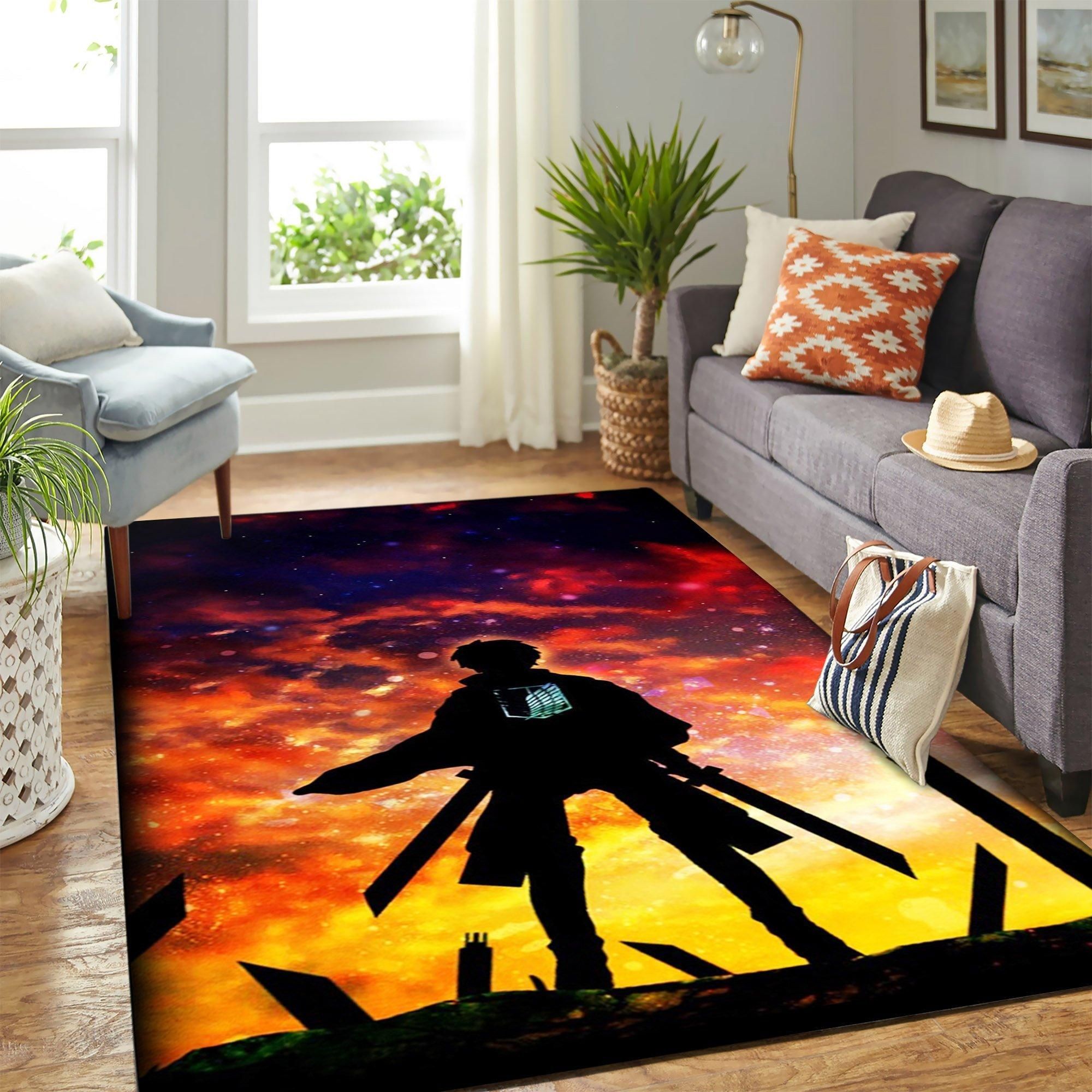 Eren Yeager Attack On Titan Area Rug Geeky Carpet – home decor – Bedroom Living Room decor