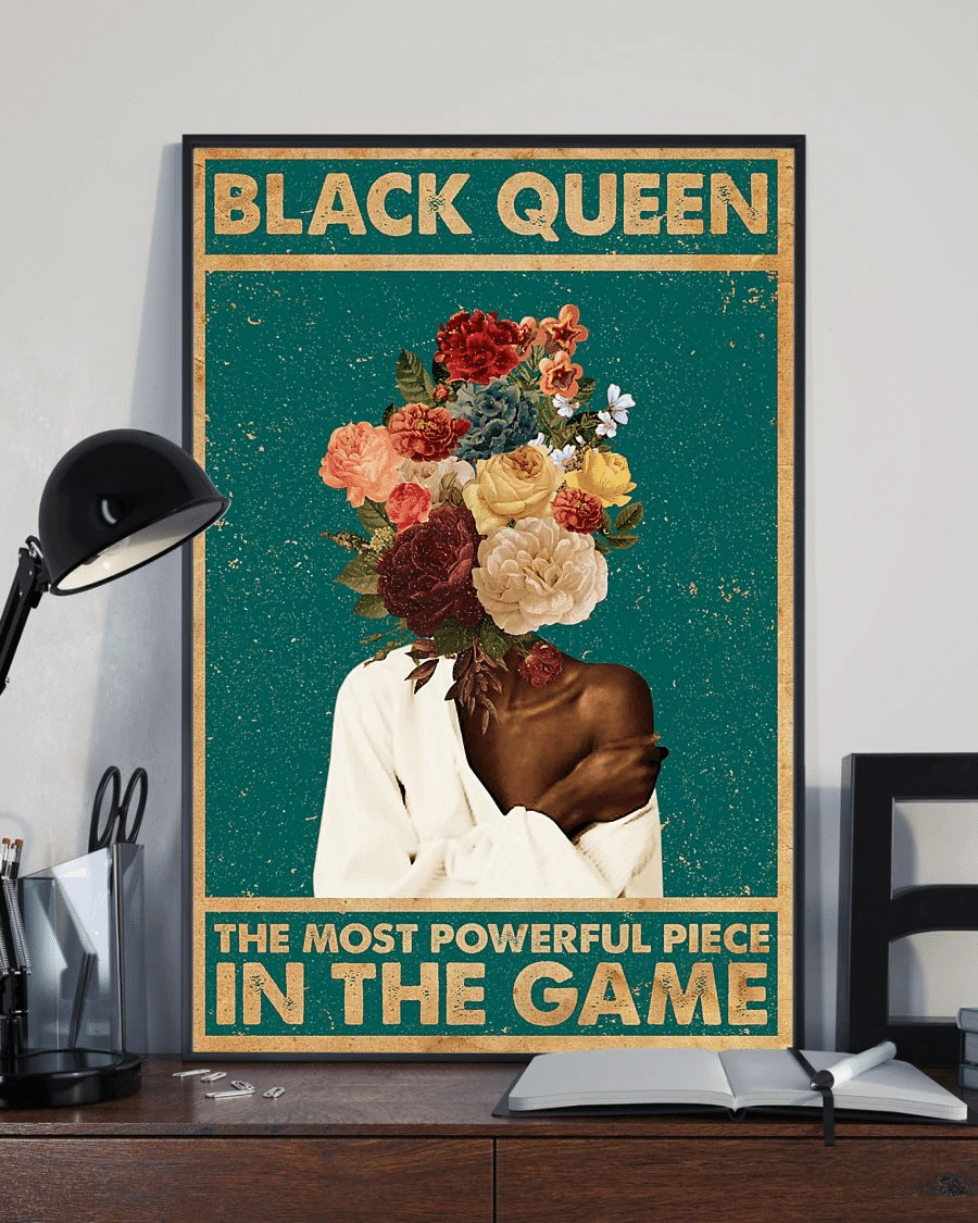 Black Queen Black Girl Pride Poster Canvas – The Most Powerful Piece In The Game Vintage Home Decor Wall Art Evg81610