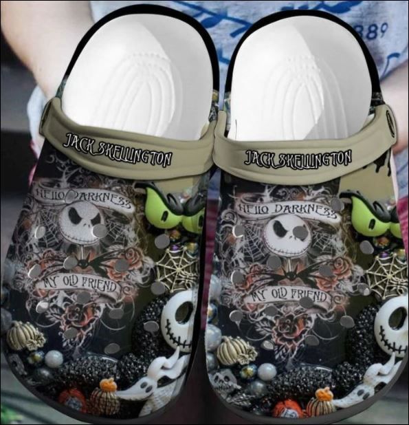 Jack Skellington Hello Darkness My Old Friend Crocs Crocband Clog Comfortable For Mens Womens Classic Clog Water Shoes