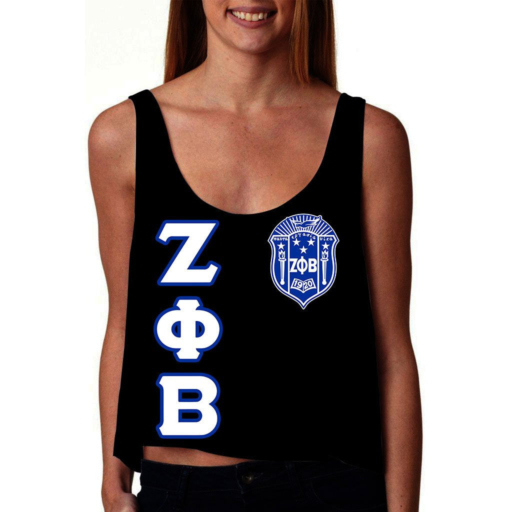 Sorority Tank Top – Zeta Phi Beta Letters Croptop Tank Top