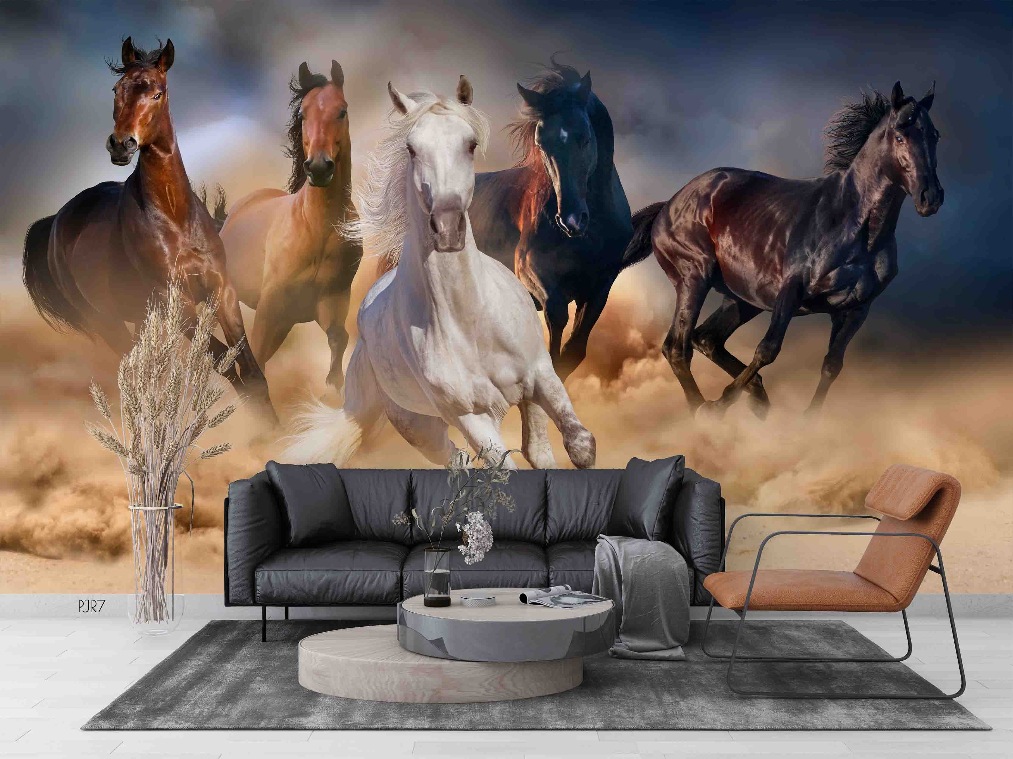 3D Animal Horse Wall Mural Wallpaper Wj 6698