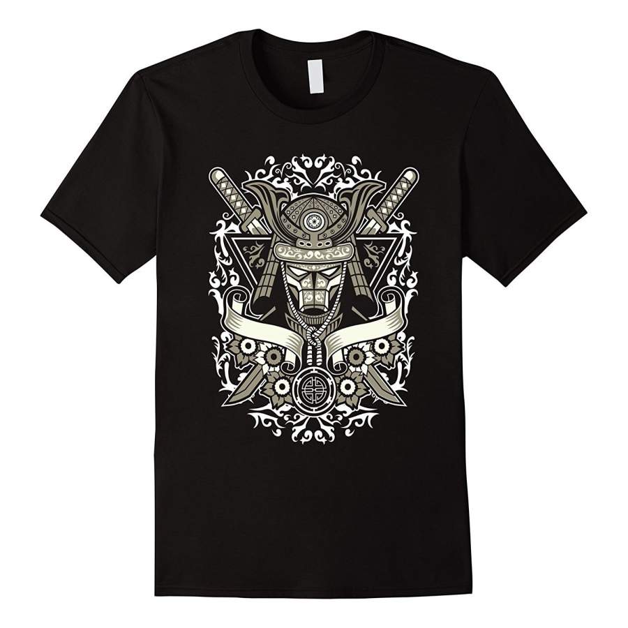 Samurai T-Shirt – Awesome Japanese Retro Mens Short Sleeve T Shirt