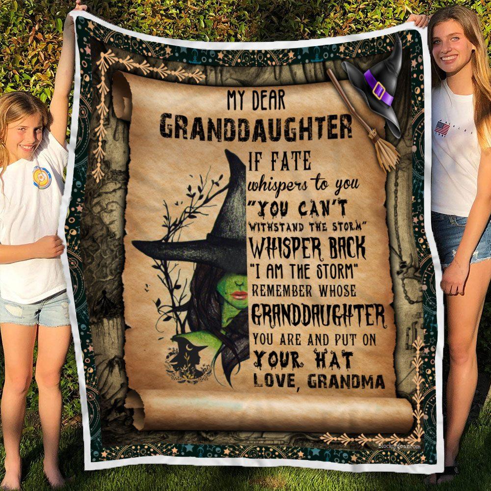 To My Granddaughter Witch Girl Blanket Gift For Granddaughter Birthday Gift For Granddaughter Family Gift From Grandma To Granddaughter Home Decor Bedding Couch Sofa Soft And Comfy Cozy