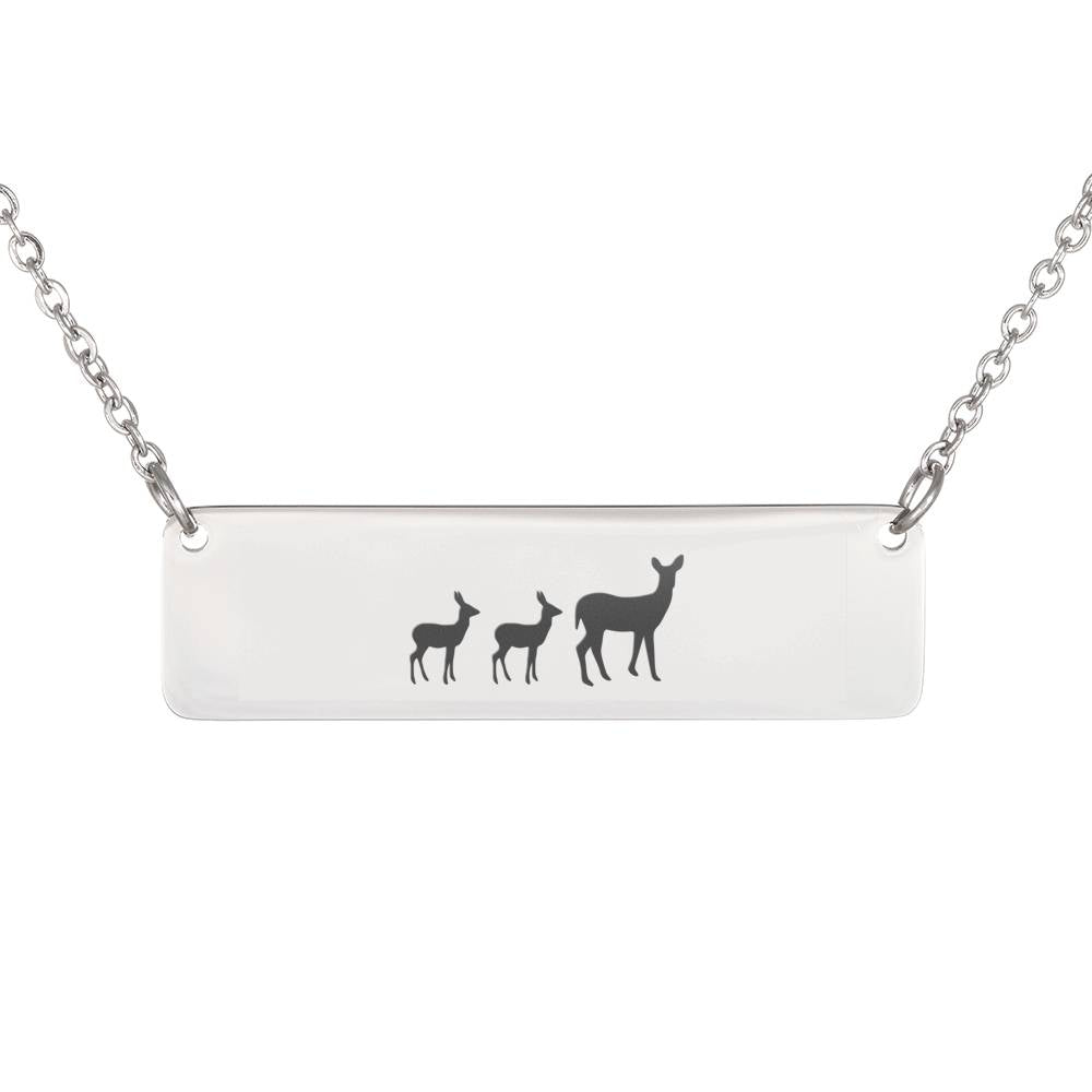 Personalized Mama Deer + 2 Baby Deer – Necklace