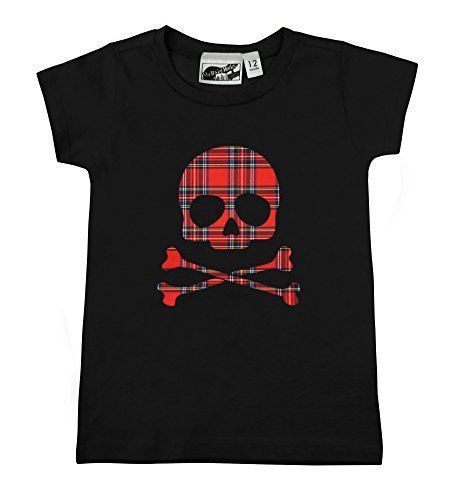 My Baby Rocks Plaid Skull Crossbones Black Shirt 100 Shirt