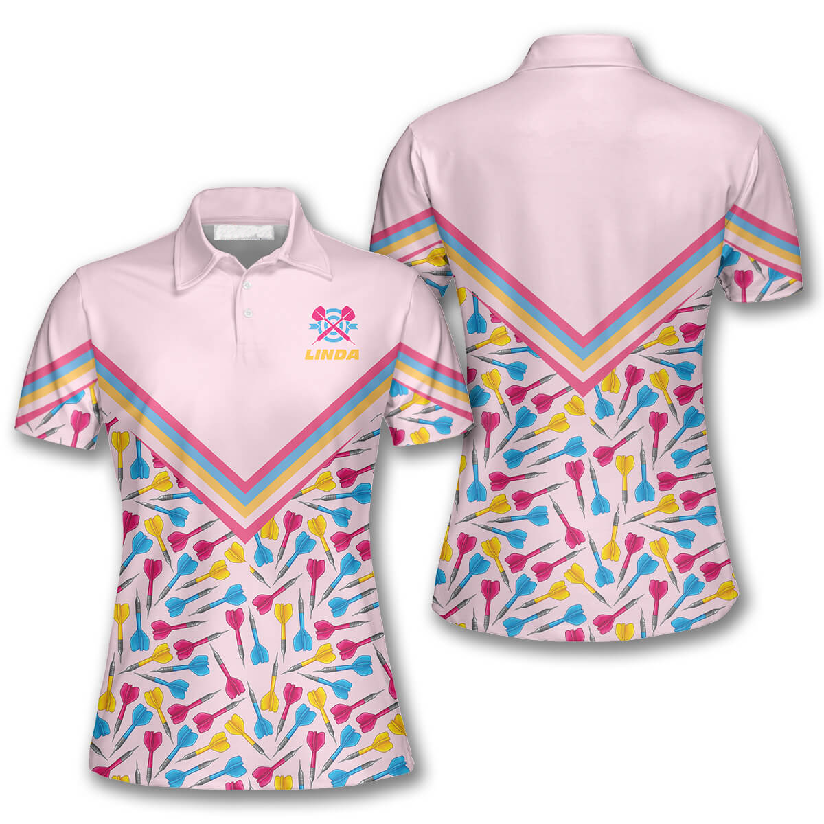 Dart Arrows Light Pink Custom Darts Shirts For Women, Gift For Him, Dart Shirt