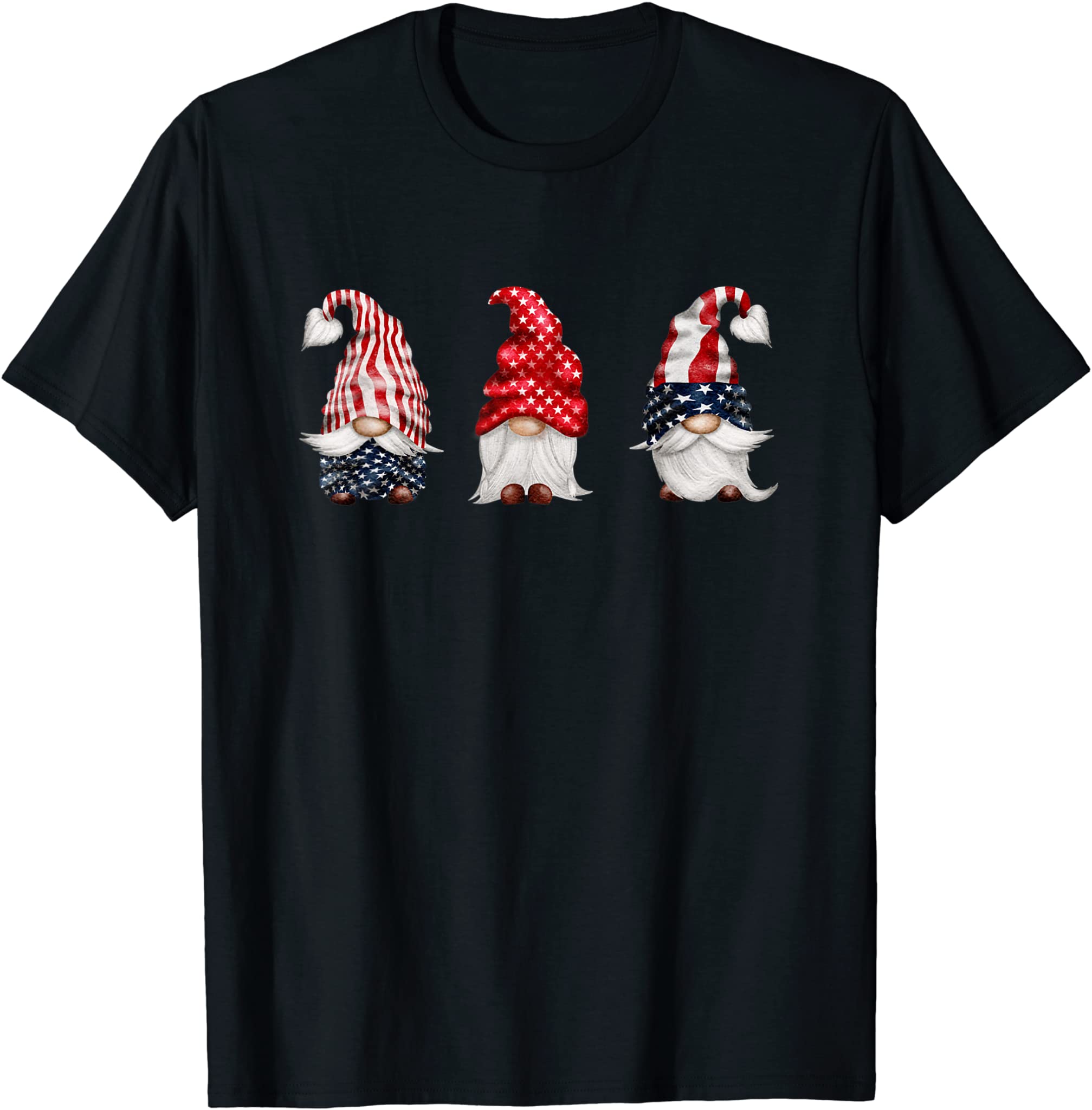 4th Of July Patriotic Gnomes Funny Cute American USA Flag T-Shirt