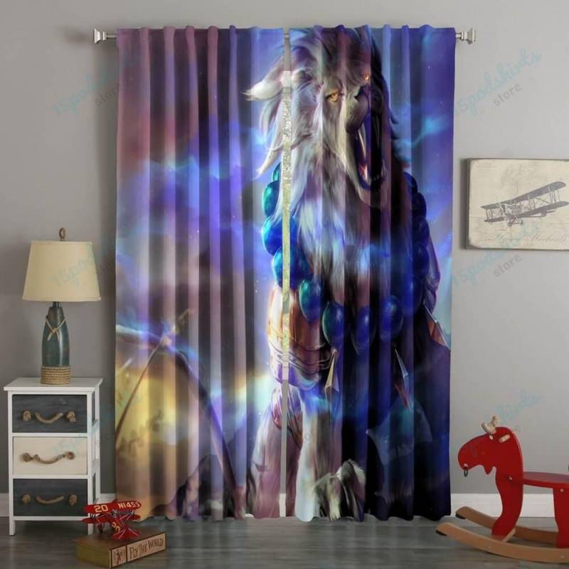 3D Printed Colorful Lion Style Custom Living Room Curtains