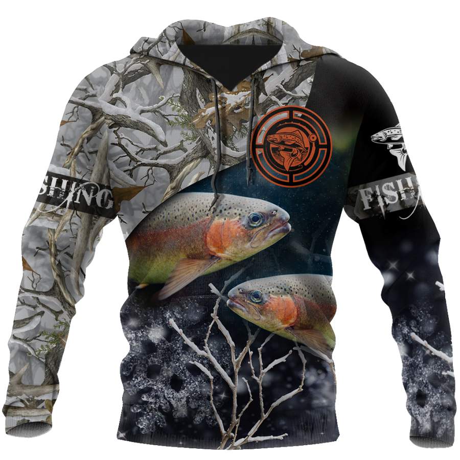 Trout Fishing Ice Camo 3D all over shirts for men and women TR130301