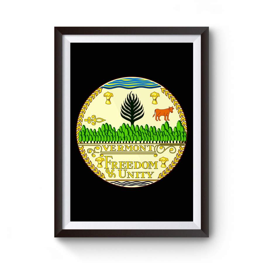 Vermont State Seal Vintage Style Soft Retro New England Poster