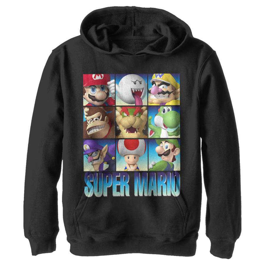 Nintendo Boy’s Super Mario Favorites  Lightweight Hoodie Black