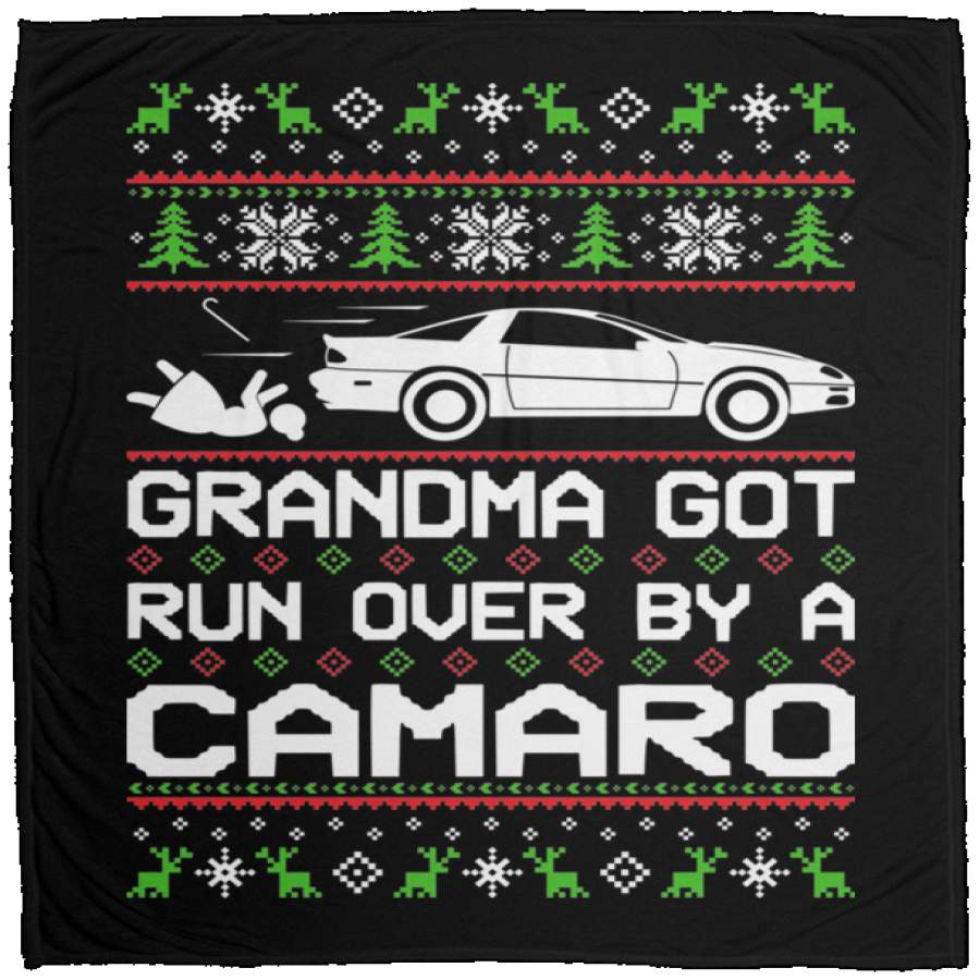 Wheel Spin Addict Ugly Christmas Chevy Camaro 4th Gen Fleece Blanket – 50×60