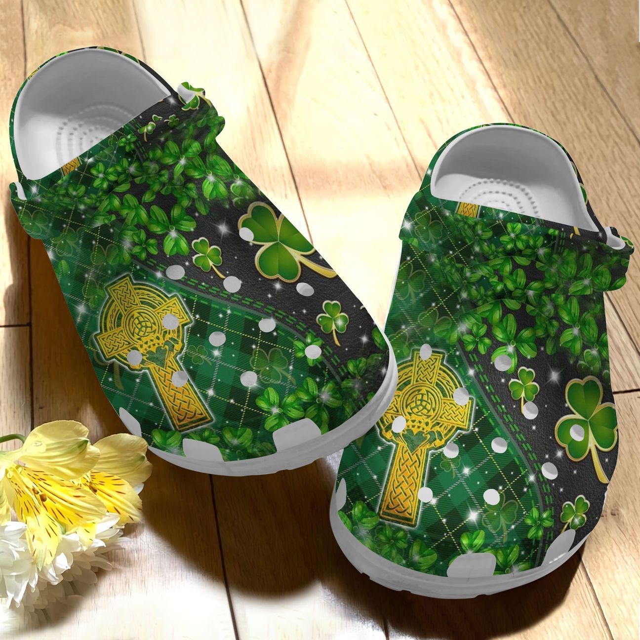 Irish Personalize Clog, Custom Name, Text, Fashion Style For Women, Men, Kid, Print 3D Irish Symbol V1