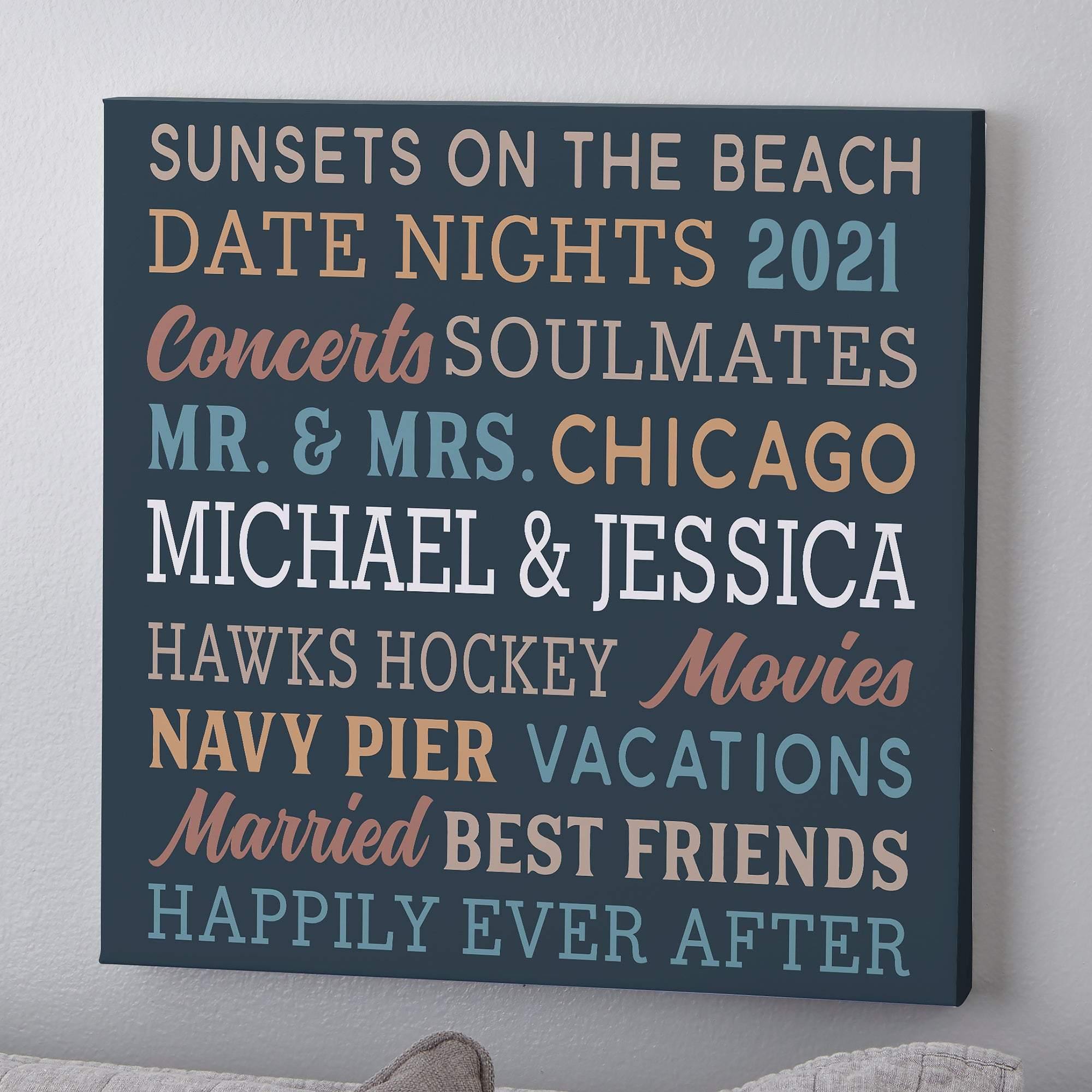 [Personalized Name, Date & Photo] Relationship Memories – Perfect Gift Idea, Gift For Family, Gift For Home Decor, Best Idea Gift – Matte Canvas, Wall Art, Canvas Prints