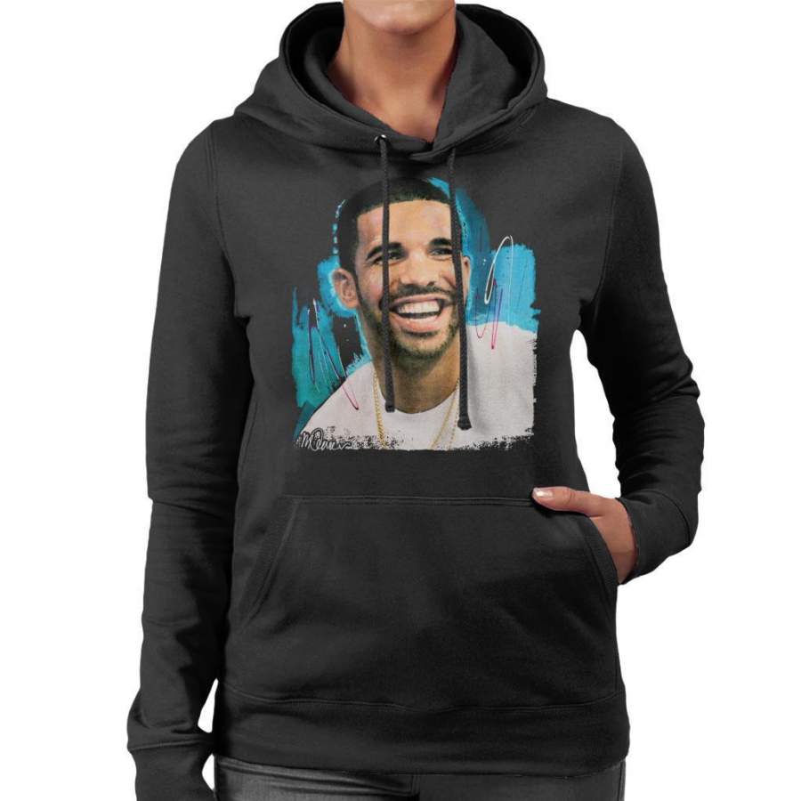 Sidney Maurer Original Portrait Of Drake Smiling Women’s Hooded Sweatshirt