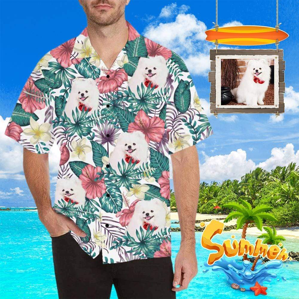 Custom Face Puppy Love Men’S All Over Print Hawaiian Shirt