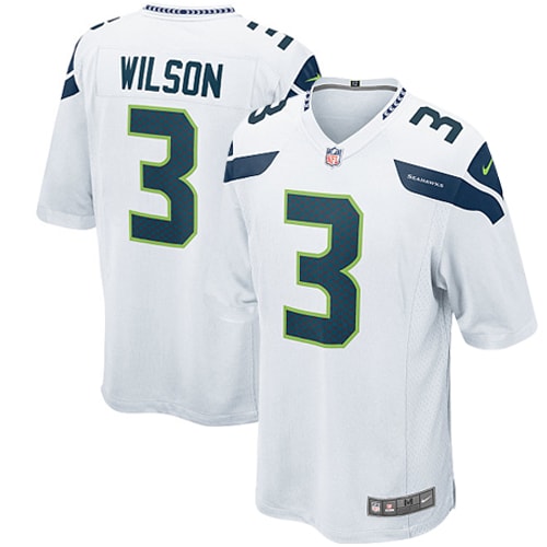 Youth Seattle Seahawks Russell Wilson White Game Jersey